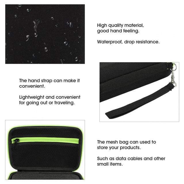 QP2520/90/70 Bolsa Organizadora de Shaver Electric, Diseñada Para Vieges Livianos, Impermebles y Resistentes a la gota Con Correa de Mano, Verde Negro
