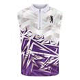 thumbnail image 4 of Men Gradient Polo Shirt Slim Fit Sleeveless Golf Shirt Performance Casual T-Shirts Purple L, 4 of 5