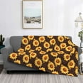 thumbnail image 2 of Uemuo Chocolate Plaid Sunflower A Printed Throw Blanket for Couch, Fluffy Fuzzy Blankets for Bed, Sofa, Cozy Flannel Faux Fur Blanket-50"x40", 2 of 6