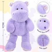 MaoGoLan Giant Hippopotamus Stuffed Animals 36 Purple Oversized Stuffed Hippo Toy Hippo Plush Toy