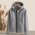 thumbnail image 1 of MKLEKYY Jacket Man Mens Hooded Outdoor Jacket Long Sleeve Pocket Solid Color Jacket Autumn and Winter Climbing Clothes Unisex Jacket, 1 of 3