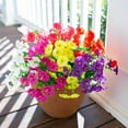 thumbnail image 6 of Artificial Fake Flowers Plants for Outside Decoration, 12 Bundles Faux Silk Colorful Morning Glory UV Resistant Realistic Fake Flowers for Outdoor Planter Porch Patio Yard Balcony (6 Mixed Color), 6 of 7