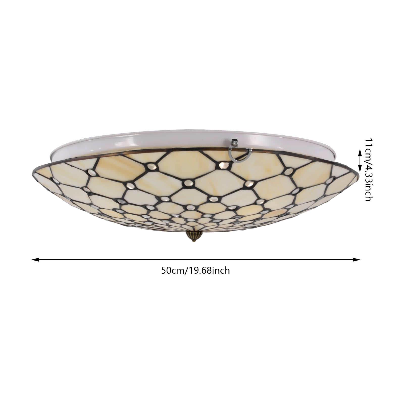Tiffany Ceiling Light Flush Mount Chandelier Wide Stained Glass Ceiling Light (Bulbs Not Included)
