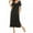 Black, variant on Pntutb Womens Plus Size Nightshirt Short Sleeve Ultra-Soft Full Length Sleepwear Dress