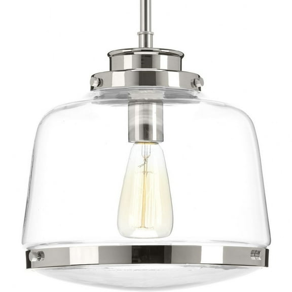 P500061-104-Progress Lighting-Judson - Pendants Light - 1 Light in Farmhouse style - 11 Inches wide by 11.25 Inches high-Polished Nickel Finish
