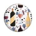 thumbnail image 2 of Easygdp Wine Bottles Glasses Automobile Tire Dust Cover, 14-17in Spare Tire Cover Universal Fit for Trailer, Car, Truck, SUV, Jeep - 17 inch, 2 of 9