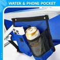thumbnail image 5 of Portable Beach Chair for Adults, Outdoor Camping Chair Lay Flat Folding Backpack Beach Reclining Chair with 5 Positions, Headrest, Zipper Pouch, Cup Holder, Blue, 5 of 6