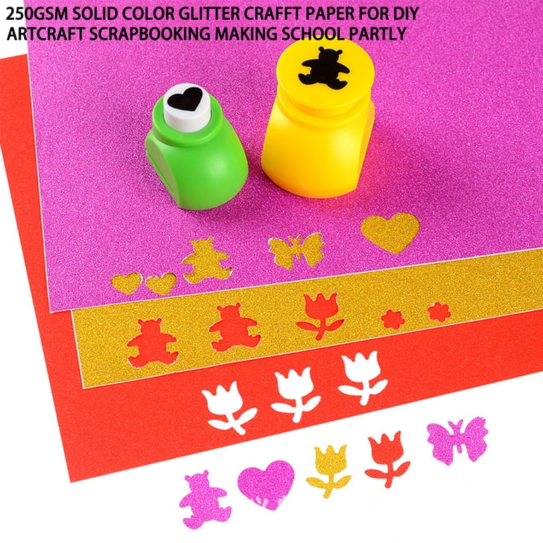 Sanmi, Glitter Cardstock, Multi Color Set, 8.5x11.7" 18 Sheets ...