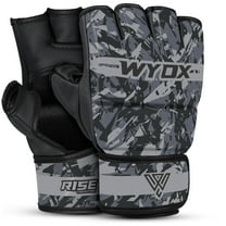 WYOX Fingerless MMA Gloves for Grappling, Sparring, Muay Thai with Fist Protection & Adjustable Wrist Support