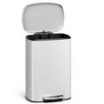thumbnail image 1 of Garvee 13.2 Gallon Stainless Steel Kitchen Trash Can with Lid, 1 Inner Bucket, White, 1 of 10