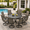 Brown Fabric-Black Table, variant on DIFY 5PCS Patio Furniture Set, 41" Round Dining Table and 4 Swivel Textilene Chairs, Brown