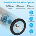 thumbnail image 4 of Moclever 4 in 1 Electric Wine Opener Set, Rechargeable Wine Aerator, Bottle Opener, Foil Cutter, Vacuum Stopper, Gifts for Men Women, Silver, 4 of 12