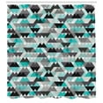 thumbnail image 3 of Ambesonne Geometric Shower Curtain, Zig Zag Mosaic, 69"Wx70"L, Turquoise Grey Black, 3 of 3