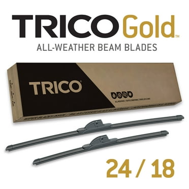 TRICO Gold 2 Pack All Weather Automotive Replacement Wiper Blades 24 and 18 Inch (18-2418)