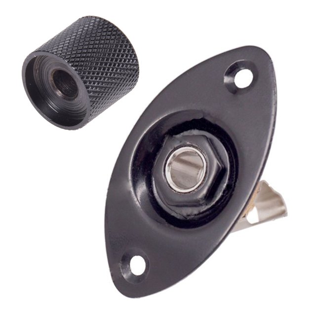 2 Pcs Guitar Accessories: 1 Pcs Volume Tone Control Knob & 1 Pcs Oval Indented Guitar Jack Plate Socket