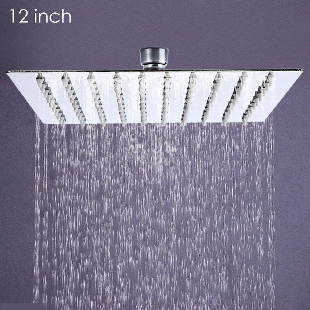 12"Bathroom Rain Sprayer Stainless Steel  Chrome Bath Rainfall Shower Head 