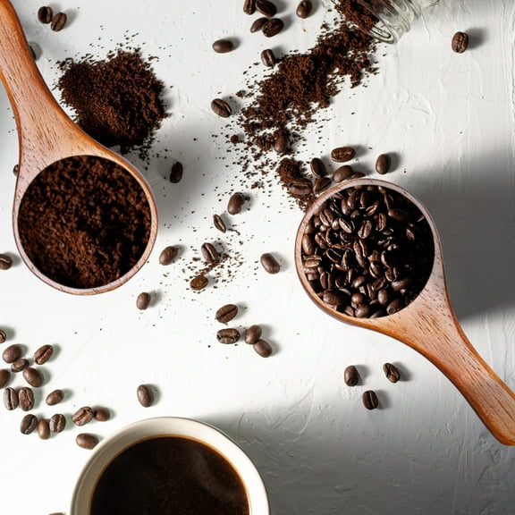 Wekvgz 4 Pcs Wood Measuring Spoons 45ml Capacity Walnut Wood Coffee Scoops Reusable Coffee Measuring Spoons Portable Small Coffee Scoops for Salt Sugar Bean Tea