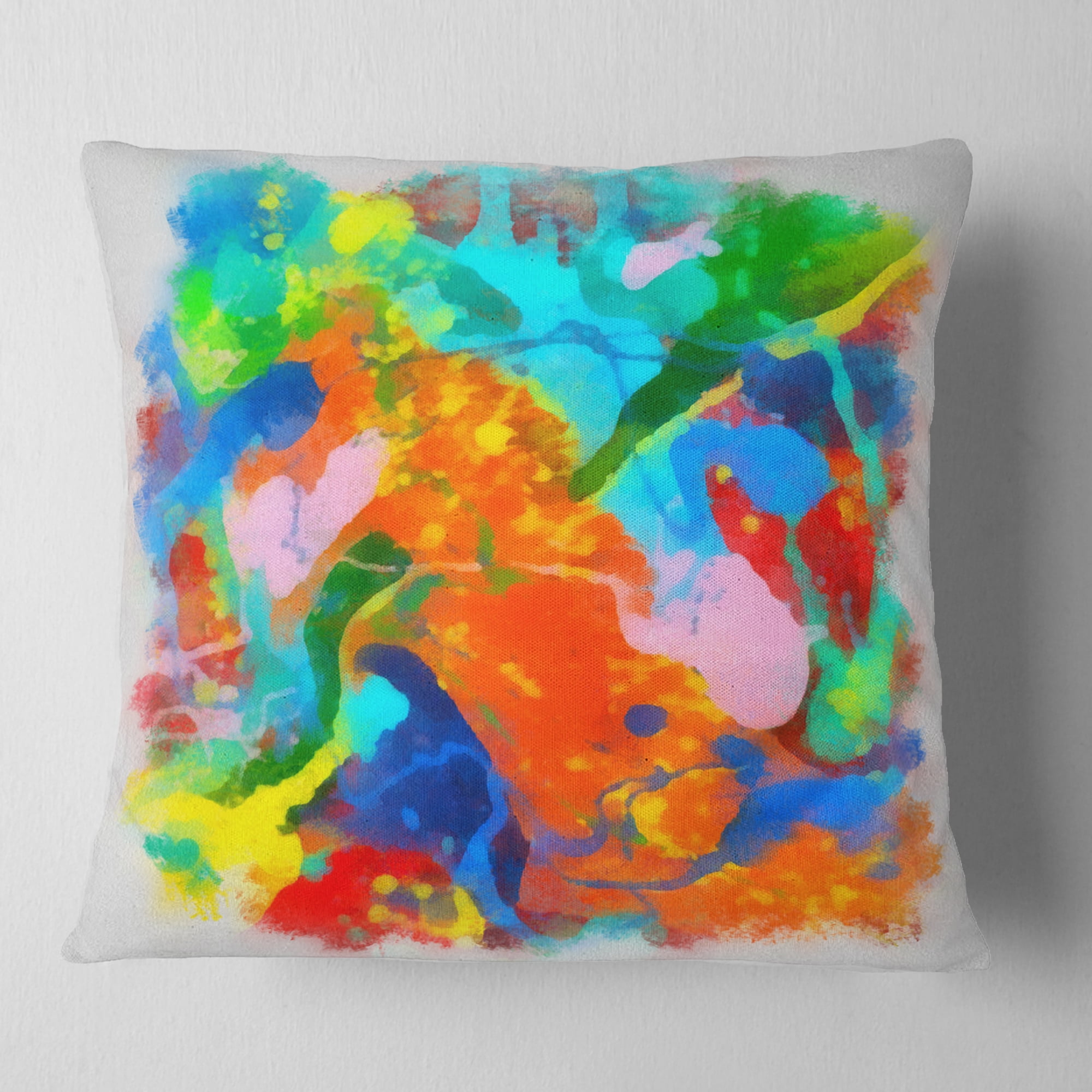 Designart Hand drawn Abstract Floral Pattern - Floral Throw Pillow - 18x18