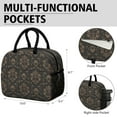 thumbnail image 6 of Lunch Bag Lunch Box for Women Reusable Insulated Lunch Cooler Bags,Large Capacity for Work Travel Picnic,Water-Resistant Black Gold Baroque Lunch Tote Bag Gifts for Woman Mom Black, 6 of 6