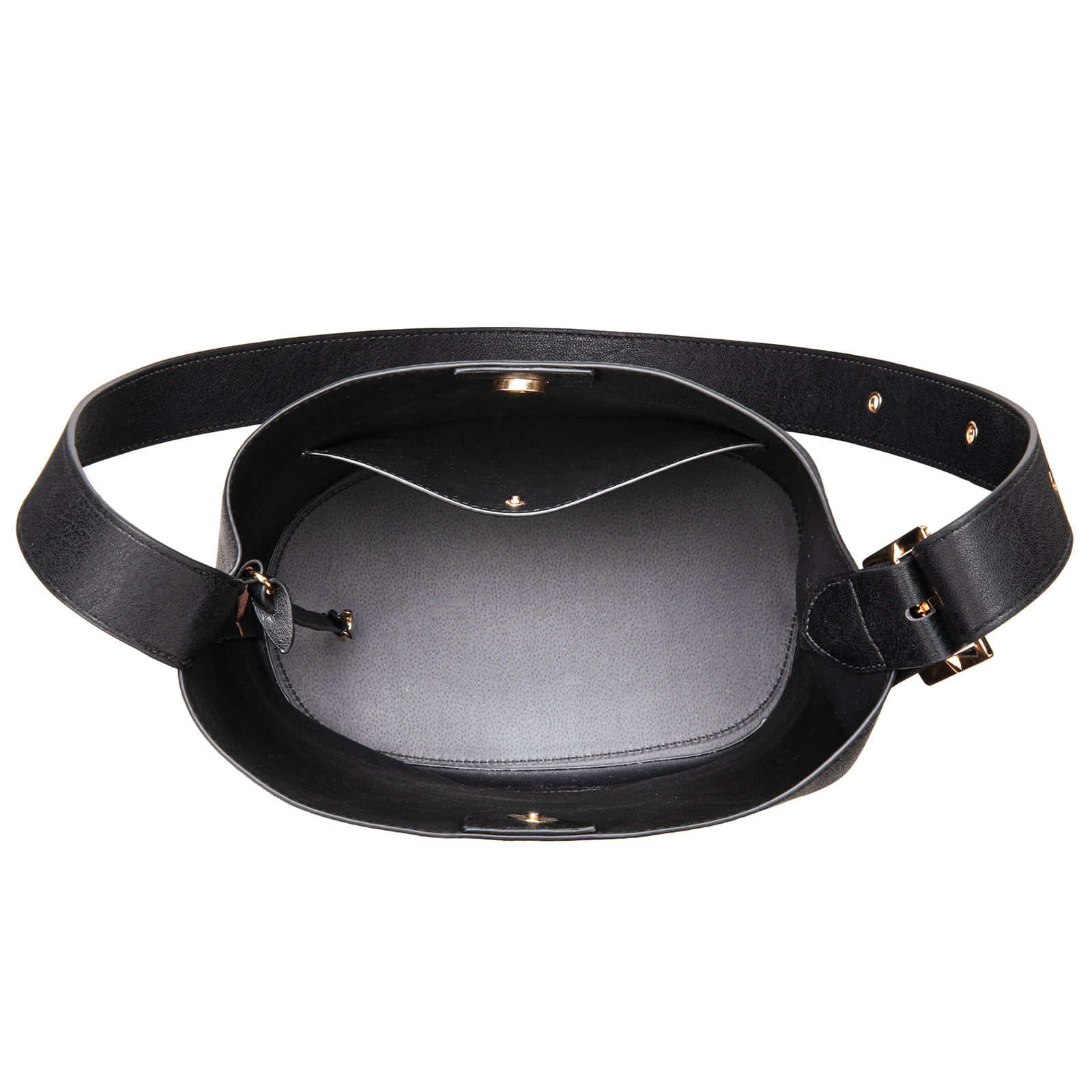 Montana West Medium Hobo Shoulder Bag for Women, 2PCS Slouchy Crossbody Purse with Zipper Pouch, Casual Bucket Handbag, Black