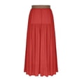 thumbnail image 4 of Ygbgbb Women's 2026 Summer Casual Maxi Skirt High Waisted Boho Flowy A-Line Skirt with Belt Fashion Solid Long Skirt for Beach Party and Everyday Wear Red L, 4 of 6