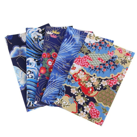 25x0cm Japanese Style Cotton Fabric for Tablecloth DIY Sewing - 4 or 5 Piece Set