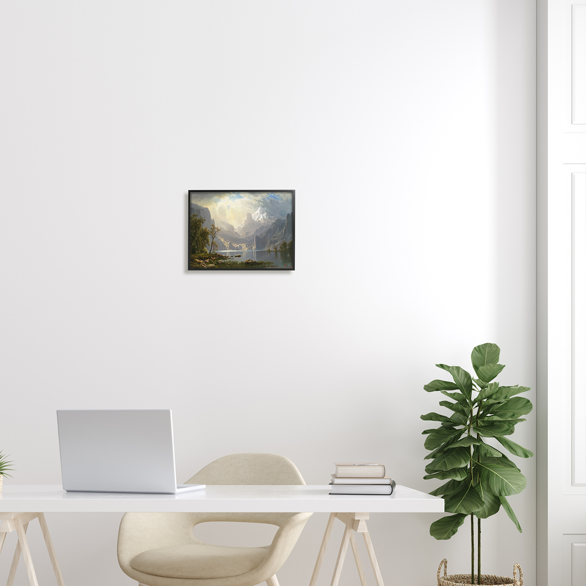Stupell Industries American Landscape Classic Albert Bierstadt Luminous Painting Painting Black Framed Art Print Wall Art, Design by one1000paintings