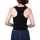 thumbnail image 3 of 1 pieza Top corto deportivo básico sin mangas con espalda cruzada para mujer, color negro, 3 of 5