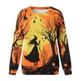 thumbnail image 4 of Arlun , Chandails d'Halloween pour Femmes 2025 Grande Taille Mignon Citrouille Graphique Drôle Lettres Imprimées Chandail Ample Décontracté Col Rond Manches Longues Tendance Hauts d'Halloween Orange5 TTG, 4 of 4