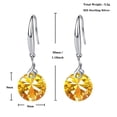 thumbnail image 6 of Emma Manor EM S925 Sterling Silver Birthstone Round 5A Cubic Zirconia Drop Dangle Earrings Women Jewelry, 6 of 7