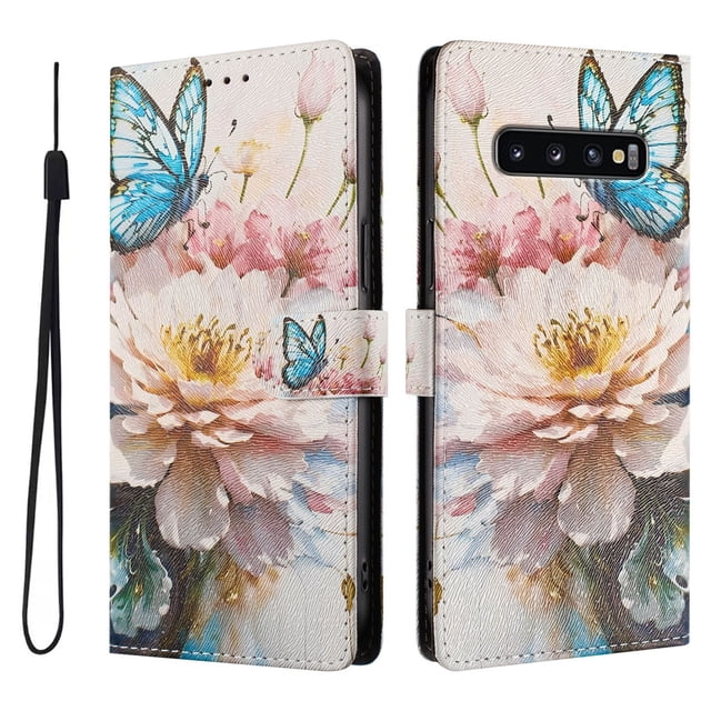 FOXDOCK Funda Tipo Cartera para Samsung Galaxy S10 Plus con Soporte y Correa – Diseño de Patrones Lindos