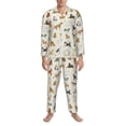 thumbnail image 3 of Naloa Dogs Funny Pets Men’s Pajamas Set - Long Sleeve Button Down Sleep Shirt and Pajama Bottoms Sleepwear Set-Medium, 3 of 7
