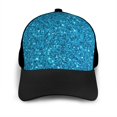 thumbnail image 3 of Naloa Blue Glitter Adult adjustable Print Baseball Hat, Patchwork curved brim baseball capfor Men and Women, One Size, 3 of 5