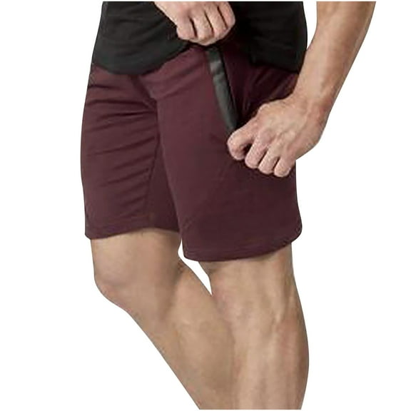IROINNID Men's Casual Drawstring Fitness Shorts Elastic Workout Shorts With Zipper Pocket