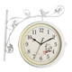 thumbnail image 3 of Reloj de pared de doble cara, estación, decoración de pared, esfera silenciosa, diámetro de 10 pulgadas blanco, 3 of 9
