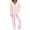 Pink, variant on Elainilye Fashion Womens Pajama Set Two Piece Outfits Long Sleeve Solid Color Tops With High Waist Pants Baggy Warm Pajama Sets,Pink