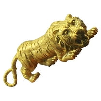 Dragon Animal Ornaments Chinese Zodiac Tiger Statue Office 7.6XX2cm Yellow