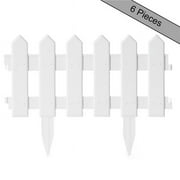 Gardenised  11.5 x 16 x 0.25 in. Decorative Garden Ornamental Edging Border Lawn Picket Fence Landscape Path Panels, White - Pack of 6