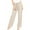 Natural, variant on Apparel Women's Juniors Wide Leg Spring Linen Pants (L, Rose)