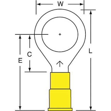 1/2 Diameter Stud - 12-10 AWG Vinyl Ring Terminal 1/2