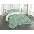 thumbnail image 3 of Ambesonne Dragonfly Quilted Bedspread Set 3 Pcs, Insects Nature Exotic, Queen Size, Almond Green, 3 of 5