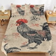 thumbnail image 6 of 3 Pcs Soft Bedding Set, Includes 1 Duvet Cover with Zipper And 2 Pillow,Shams Oil Rooster Full(79"×90"), 6 of 8