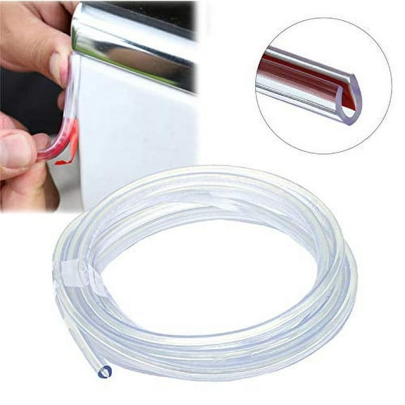 Wanmin Car Door Edge Guards Clear, 16Ft Rubber Seal Protector U Shape Edge Trim Car Door Edge Protection Fit for Most Car