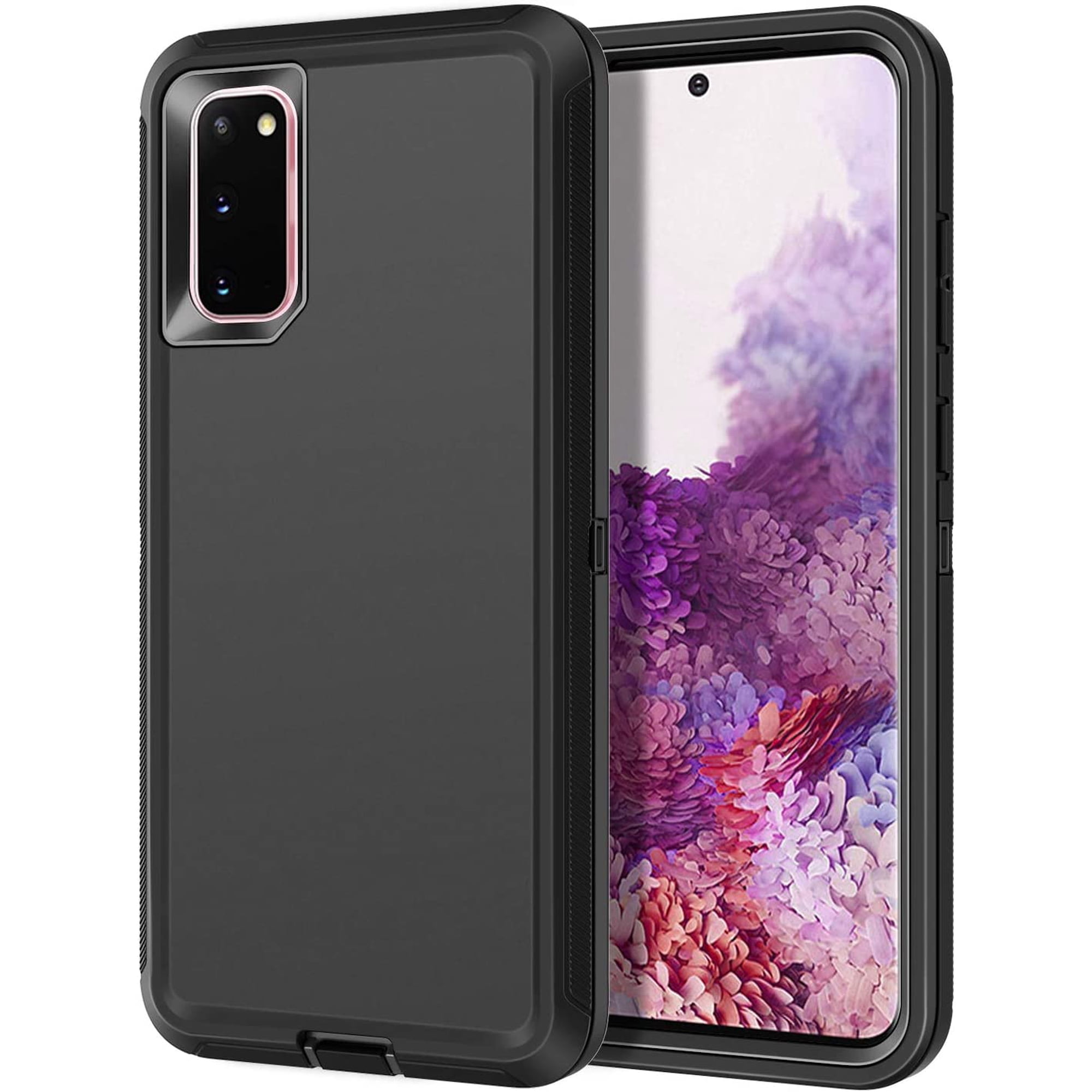 Designed for Samsung Galaxy S20 Heavy Duty Case, Triple Layer Protection Shockproof Dropproof Dustproof Anti-Scratch Phone Case Cover for Samsung Galaxy S20,Black