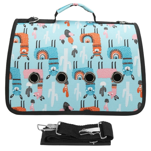 Bolsa de transporte plegable para exteriores, Animal PEQUEÑO, hombro, gato, cachorro, 8 orificios, bolsa de mano, Alpaca azul claro