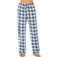 thumbnail image 2 of Innerwin Palazzo Pants Wide Leg Ladies Pajamas Bottoms Holiday Drawstring Lounge Blue L, 2 of 6