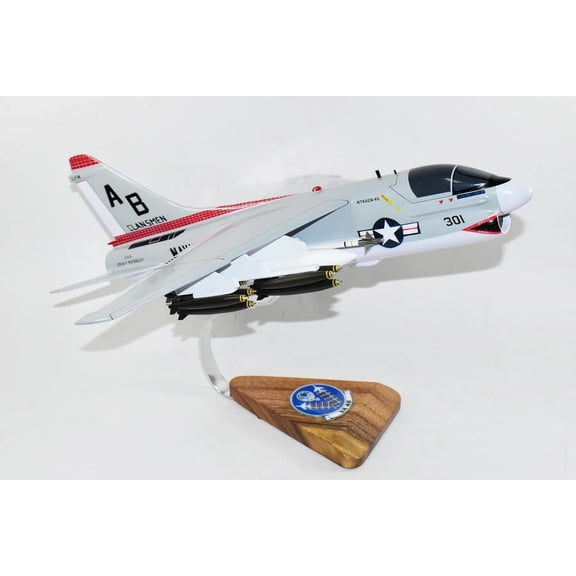 VA-46 Clansmen A-7b Corsair II (1975) Model, LTV, 1/31 Mahogany Scale Model, Navy