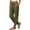 ZA-Army Green-pants for women, variant on Women's Linen Pants Straight Leg Cropped Pant for Beach Breathable Drawstring Elastic Waist Bohemian Trousers with Side Snap Button