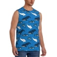 thumbnail image 2 of Fotbe Men's Party Shark Cute Print Men's Sleeveless Muscle Tank Tops Casual T-Shirts for Gym Workout Beach-Medium, 2 of 8