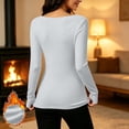 thumbnail image 5 of NominalSnug Womens Fleece Lined Thermal Tops Crewneck Long Sleeve Shirts Stretchy Slim Fit Winter Warm Base Layer With Thumb Hole, 5 of 8